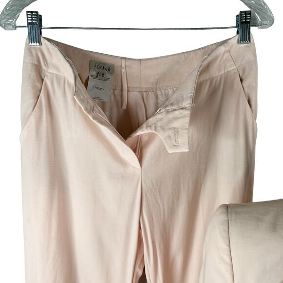 Vintage Louis Feraud Womens 2 Piece Suit Pantsuit Peach Pockets F36 XS US4 - Picture 6 of 15